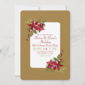 Invitation Élégante fête de Noël Floral Poinsettia (Devant)