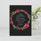 Invitation Élégante fête de Noël Floral Poinsettia (Debout devant)