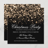 Invitation Élégante fête de Noël Glam de minuit doré (Devant / Derrière)