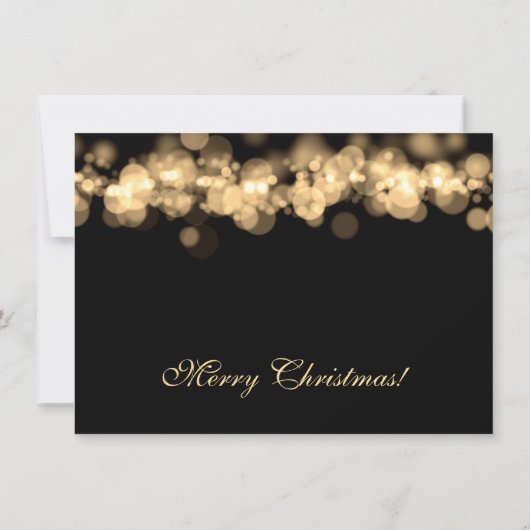 Invitation Élégante fête de Noël Gold Bokeh Lumières (Dos)