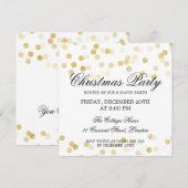 Invitation Élégante fête de Noël Gold Foil Parties scintillan (Devant / Derrière)