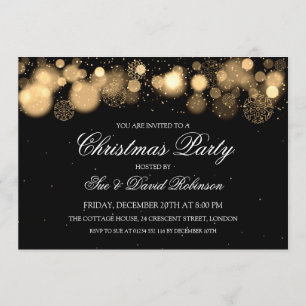 Invitation Élégante fête de Noël Gold Wonder