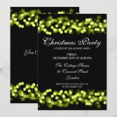Invitation Élégante fête de Noël Green Hollywood Glam (Devant / Derrière)