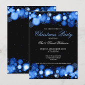 Invitation Élégante fête de Noël Hiver Merveille Bleu (Devant / Derrière)