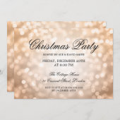 Invitation Élégante fête de Noël Lumières Parties scintillant (Devant / Derrière)