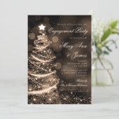 Invitation Élégante fête de Noël Noir & Or (Debout devant)