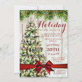 Invitation Élégante fête de Noël Open House (Devant)