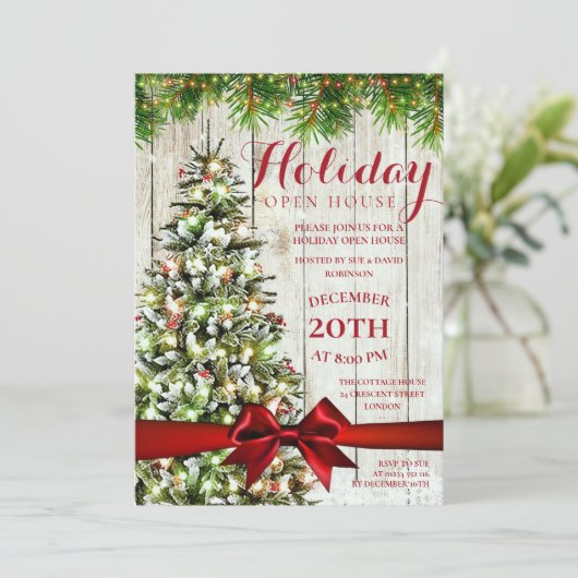 Invitation Élégante fête de Noël Open House (Debout devant)