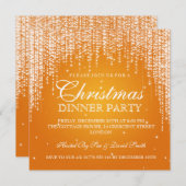 Invitation Élégante fête de Noël Orange (Devant / Derrière)