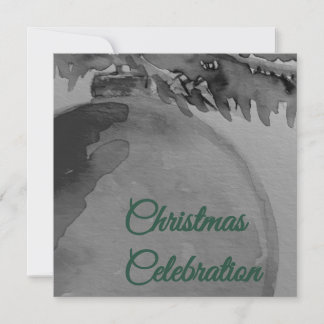 Invitation Élégante Fête de Noël Ornement Aquarelle