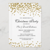 Invitation Élégante fête de Noël Parties scintillant d'or Con (Devant / Derrière)