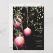 Invitation Élégante fête de Noël personnalisée (Devant)