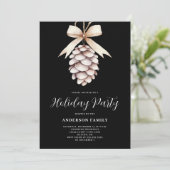 Invitation Élégante fête de Noël Pinecone (Debout devant)