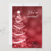Invitation Élégante Fête de Noël Rouge & Argent (Dos)