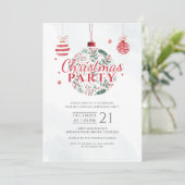Invitation Élégante fête de Noël rouge et vert (Debout devant)