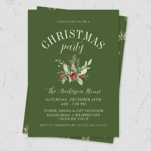 Invitation Élégante fête de Noël sous le gui