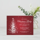 Invitation Élégante fête de Noël Sparkling Tree Red (Debout devant)