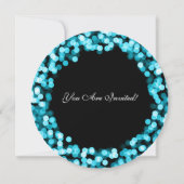 Invitation Élégante fête de Noël Turquoise brillant (Dos)