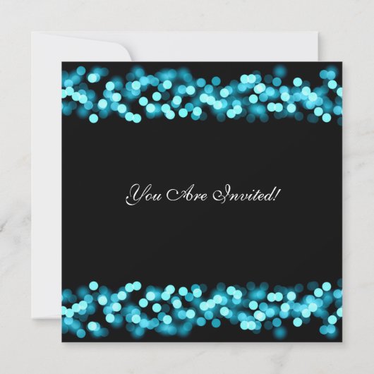 Invitation Élégante fête de Noël Turquoise Hollywood Glam (Dos)