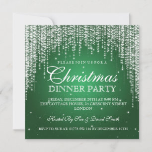 Invitation Élégante fête de Noël verte