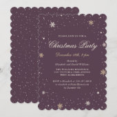 Invitation Élégante fête de Noël violet (Devant / Derrière)