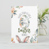 Invitation Elégante fête de Pâques Florale (Debout devant)