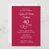 Invitation Élégante Fête de Personnalisé Simple Ruby pour le (Devant)
