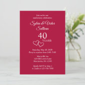 Invitation Élégante Fête de Personnalisé Simple Ruby pour le (Debout devant)
