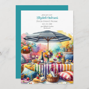 Invitation Élégante fête de pique-nique Anniversaire Départ N