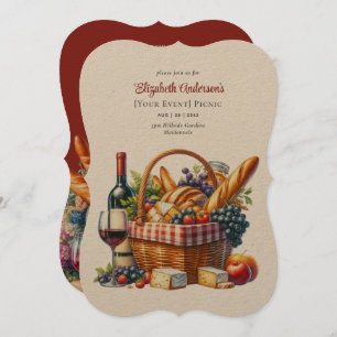 Invitation Élégante fête de pique-nique Anniversaire Départ N