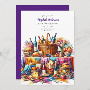 Invitation Élégante fête de pique-nique Anniversaire Départ N
