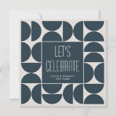 Invitation Élégante Fête de réchauffement de la maison Bleu B (Devant)