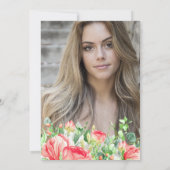 Invitation Élégante Fête de remise des diplômes roses du jard (Dos)