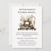 Invitation Élégante fête de sorcière crâne et bougies d'autom (Devant)