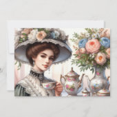 Invitation Élégante fête de thé d'anniversaire victorienne (Dos)