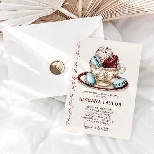 Invitation Élégante fête de thé pour la douche de mariée