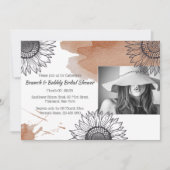 Invitation Elégante fête de tournesol gris brun do-it-yoursel (Devant)