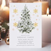 Invitation Élégante fête de vacances des pins neigeux