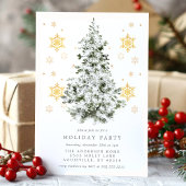 Invitation Élégante fête de vacances des pins neigeux