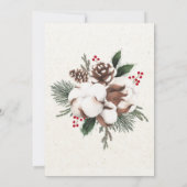 Invitation Elégante fête de vacances Pine & Coton (Dos)