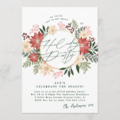 Invitation Elégante fête de vacances Poinsettia Wreath Splend (Devant)
