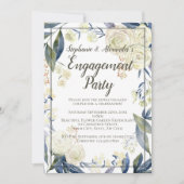 Invitation Élégante fête d'engagement de la Fleur d'aquarelle (Devant)