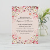 Invitation Élégante fête d'engagement de printemps floral Dai (Debout devant)