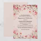 Invitation Élégante fête d'engagement de printemps floral Dai (Devant / Derrière)