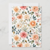 Invitation Elégante fête d'engagement floral (Dos)