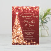Invitation Élégante fête d'engagement Gold & Red Christmas (Debout devant)