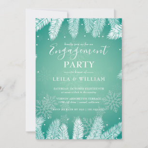 Invitation Élégante fête d'engagement hivernal