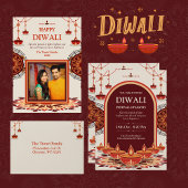 Invitation Elégante fête des lumières de Mandala Diwali