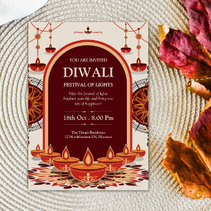 Invitation Elégante fête des lumières de Mandala Diwali