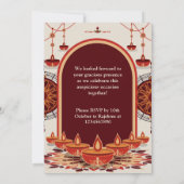 Invitation Elégante fête des lumières de Mandala Diwali (Dos)